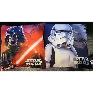 Movie Star Wars Print Pillow Set Of 2 Vader&trooper